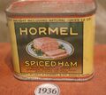 1936 Hormel Spiced Ham can