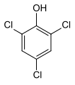 Structural formula of 2,4,6-Trichlorophenol